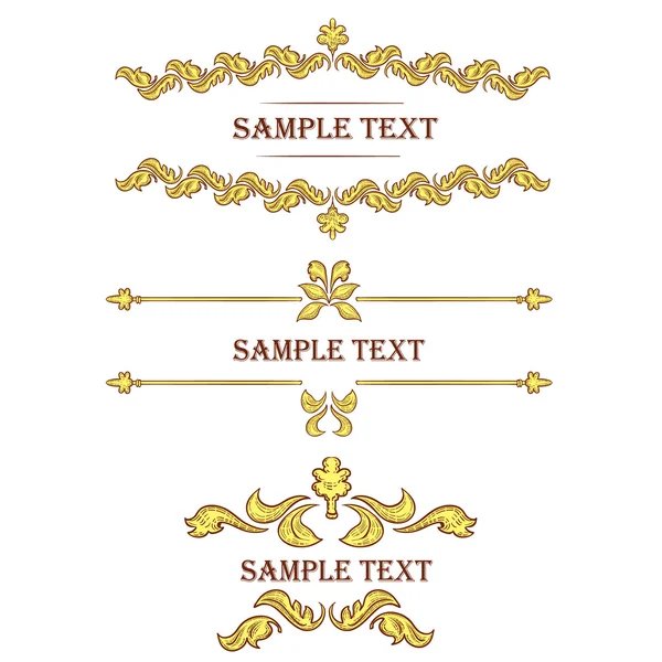Cadres vintage dessinés à la main et éléments de design — Image vectorielle