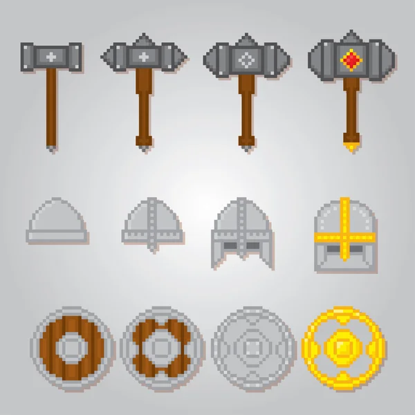 Weapons, Armor And Tools Pixel Art Set. Game Assets Vector Illustration,  Editable Royalty Free SVG, Cliparts, Vectors, and Stock Illustration. Image  181701530.