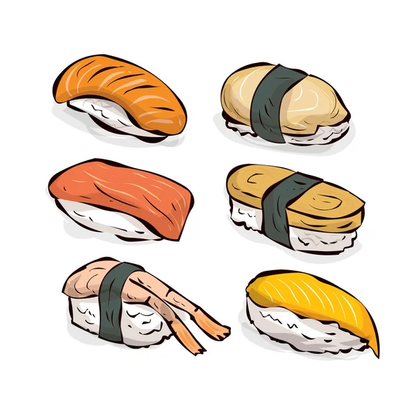 Comida rápida tradicional japonesa . — Archivo Imágenes Vectoriales