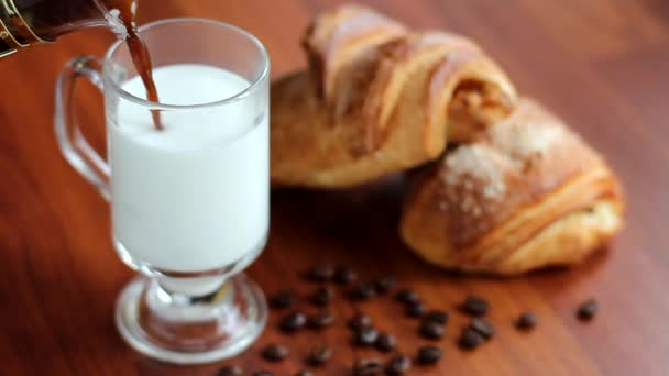 Café com leite — Vídeo de Stock