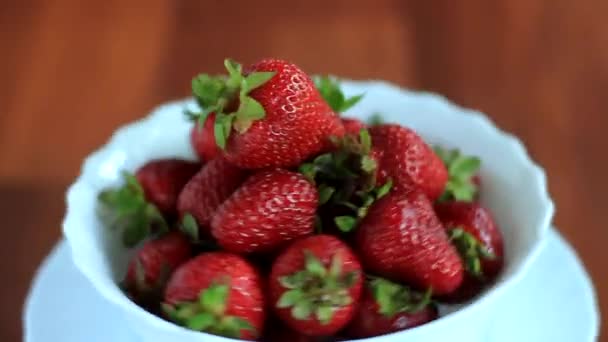 Dessert with strawberry — Stock Video