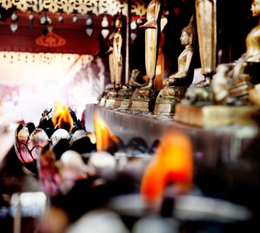 Buddha in meditation. Spiritual offering, Travel Thailand. Peaceful mind