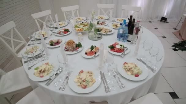 Decoração Salão Banquetes Verde Sobre Fundo Branco — Vídeo de Stock