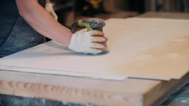 Taller Carpintería Momentos Trabajo Pequeñas Cosas — Vídeo de stock