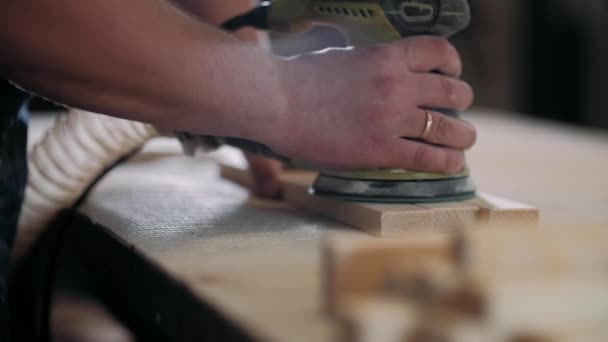 Tømrerværksted Arbejder Øjeblikke Små Ting – Stock-video