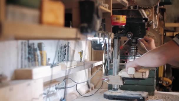 Oficina Carpintaria Momentos Trabalho Pequenas Coisas — Vídeo de Stock