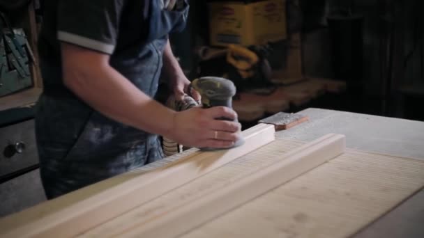 Taller Carpintería Momentos Trabajo Pequeñas Cosas — Vídeos de Stock