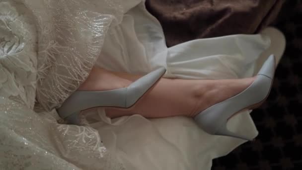 Donne Giovani Piedi Scarpe — Video Stock