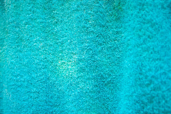 closeup blue fluffy fabric background texture