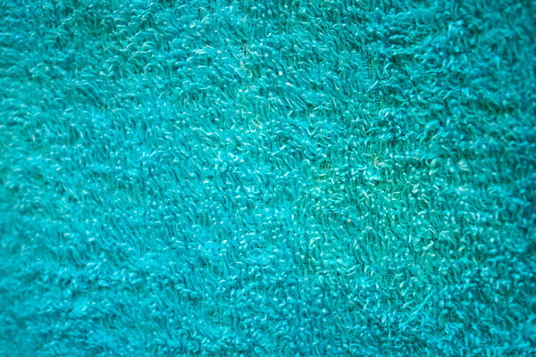 closeup blue fluffy fabric background texture
