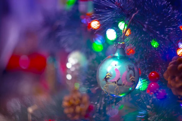 Glänzende Bunte Weihnachtsbaum Spielzeug Hintergrund — Stockfoto