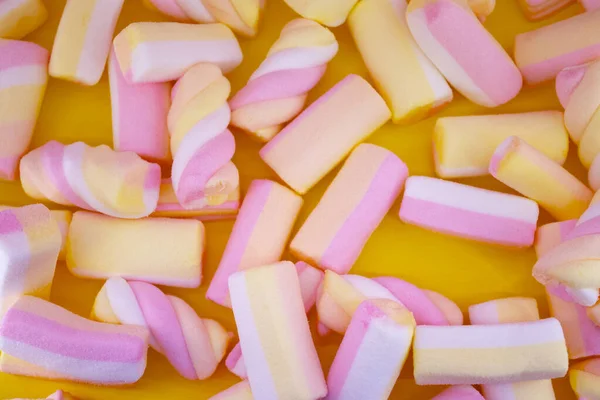 Marshmallows Růžovém Pozadí Detailní Záběr — Stock fotografie