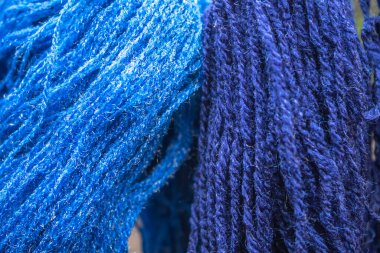Yakın plan mavi iplik arkaplan dokusu