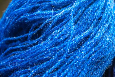 Yakın plan mavi iplik arkaplan dokusu