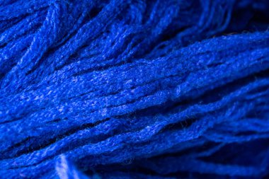 Yakın plan mavi iplik arkaplan dokusu