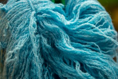 Yakın plan mavi iplik arkaplan dokusu