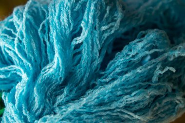 Yakın plan mavi iplik arkaplan dokusu