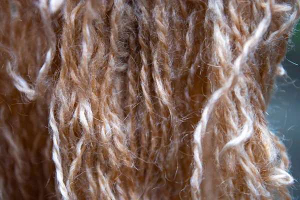Tekstur Latar Belakang Benang Coklat Closeup — Stok Foto