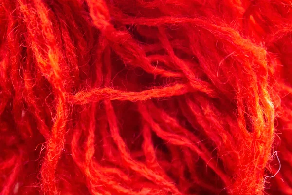 Zbliżenie Czerwony Wątki Tło Tekstury — Zdjęcie stockowe