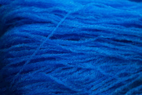 Zbliżenie Niebieski Wątki Tło Tekstury — Zdjęcie stockowe