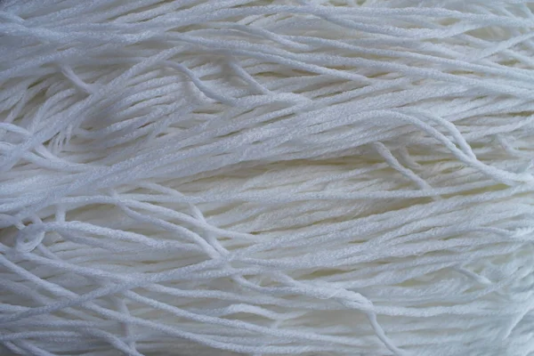 Закрыть Белые Нити Текстуры Фона — стоковое фото