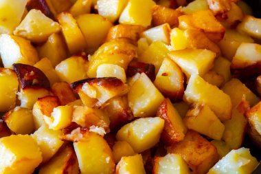 Yakın plan kızarmış patates, arka plan dokusu