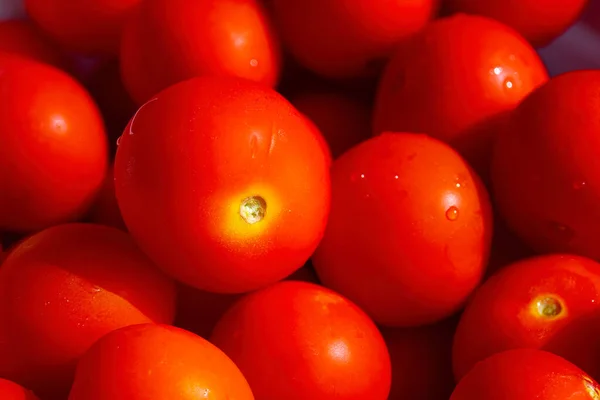Nahaufnahme Reife Tomaten Gemüse Hintergrund — Stockfoto