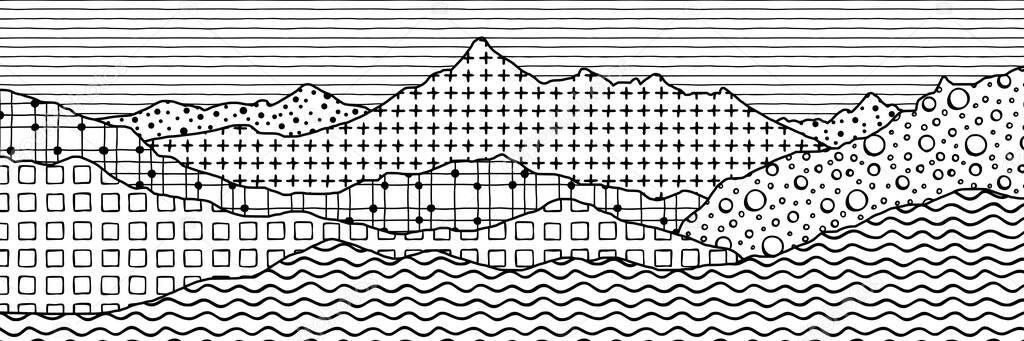 Geometric Vector Background Banner Imitation Mountain Ranges Original Textures Vector Graphics