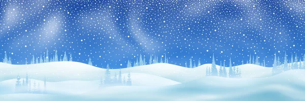 Winter Landscape Falling Snow Forest Blizzard Vector Illustration — Stock Vector