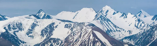 Vista Panoramica Sulle Montagne Cime Innevate Ghiacciai — Foto Stock