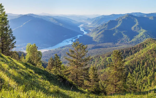 Morning Altai Mountains Katun River — Stock Photo, Image