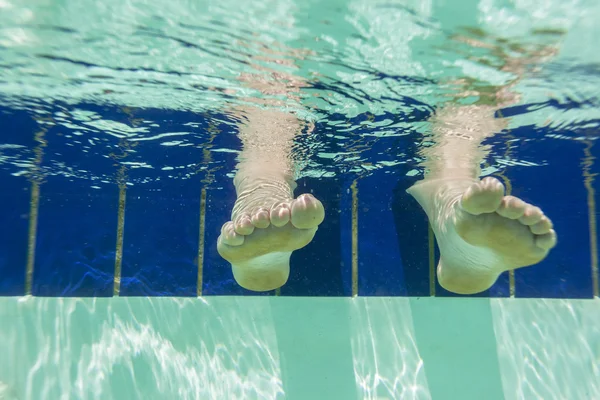 Feet Underwater  Pool — Stock Photo, Image