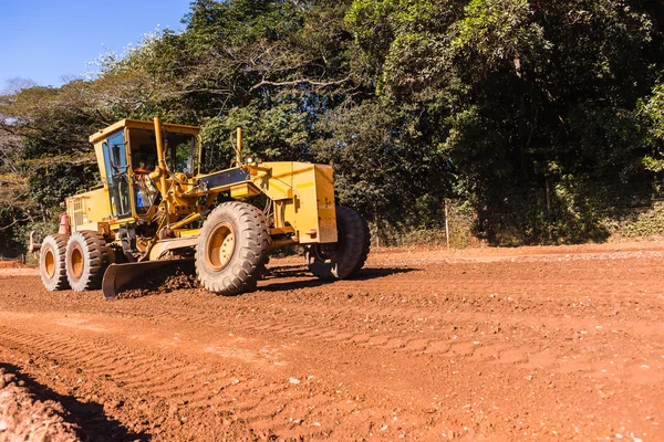 平地机公路建设 — 图库照片