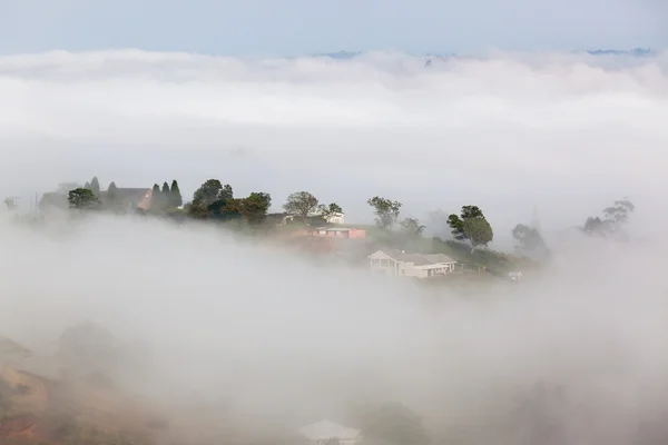 Cloud Misty Valley Hills Landscape — Stock Photo, Image