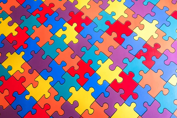 Jigsaw Puzzle Pieces Foam Mat Colors Pieces Together Children School — стоковое фото