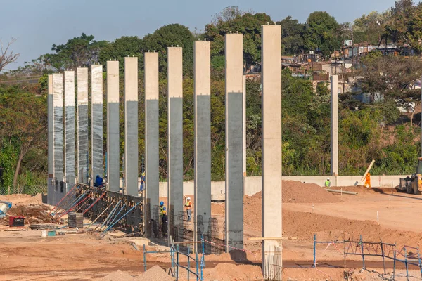 Entwicklung Eines Neuen Werkslagers Frühe Bauphase Neue Vertikale Betonstützen Grundriss — Stockfoto