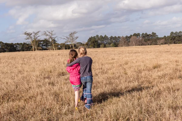 Young Girls Exploring Nature Reserve — Stock Photo, Image