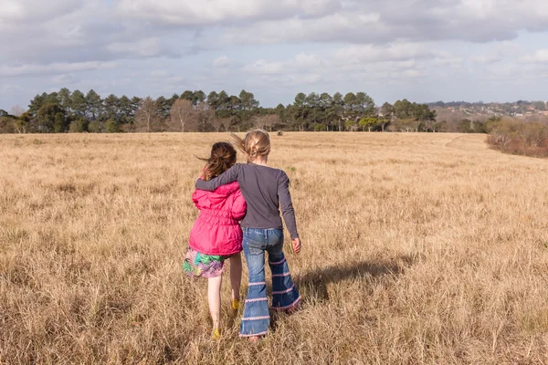 Young Girls Exploring Nature Reserve — Stock Photo, Image