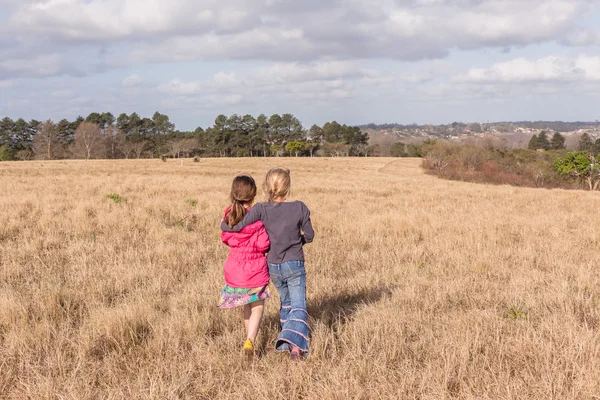 Young Girls Exploring Nature Reserve — Stock Photo, Image