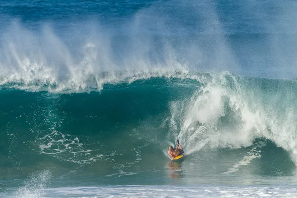 Surfing Bodyboarding Ocean Wave — Stock Photo, Image