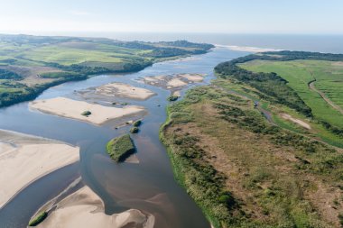 Uçan hava nehir Lagoon okyanus manzara