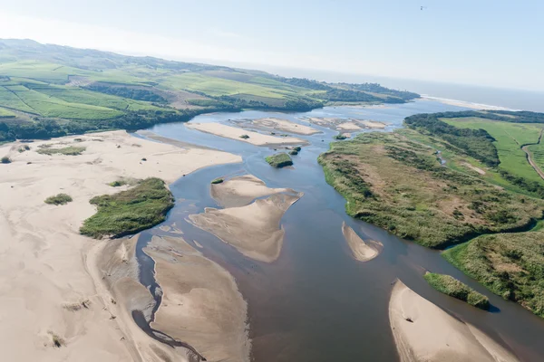 Létající vzduchem Sandbanks krajiny — Stock fotografie