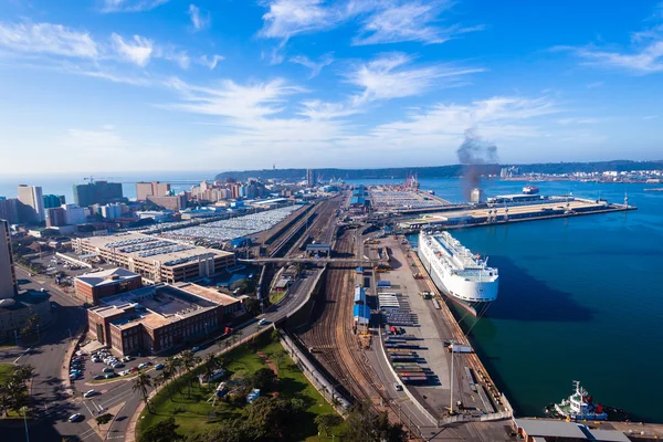 Paesaggio aereo del porto di Durban — Foto Stock