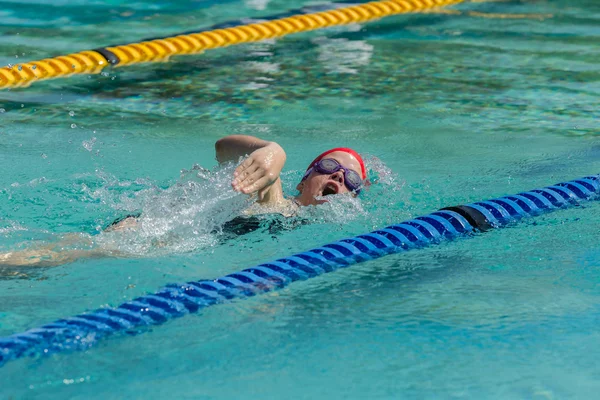 Girl Swim Race — Stock Photo, Image