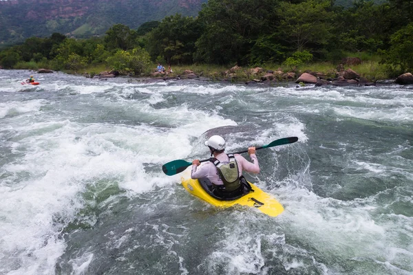 Kayaks River Action — Stock Photo, Image