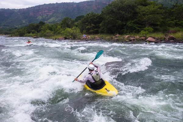 Kayaks River Action — Stock Photo, Image