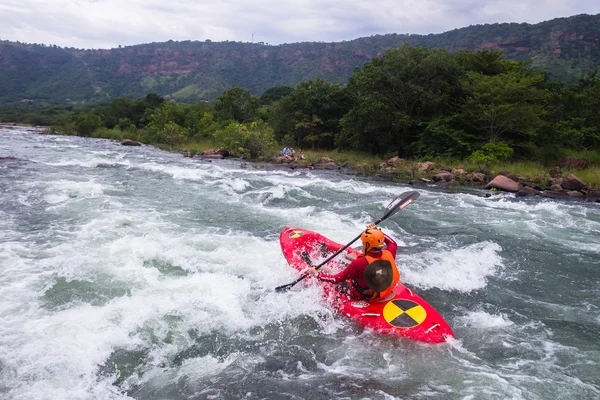 Kayaks River Action — Stock Photo, Image