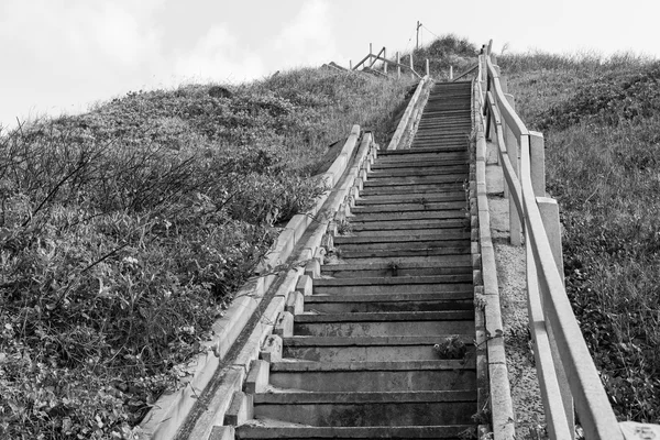 Escaleras Hillside Negro Blanco —  Fotos de Stock