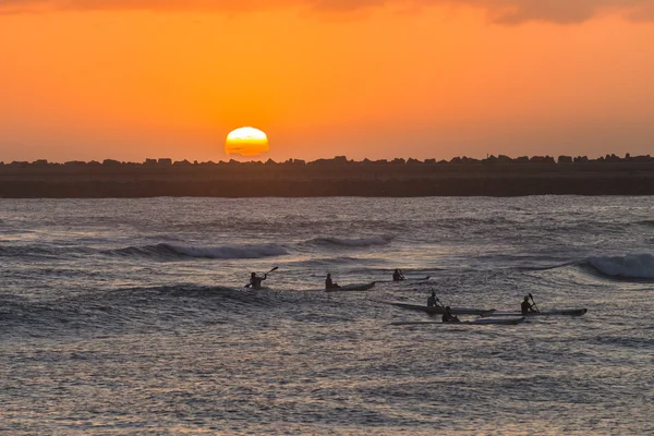 Surf-Ski wioślarzy Ocean Sunrise — Zdjęcie stockowe