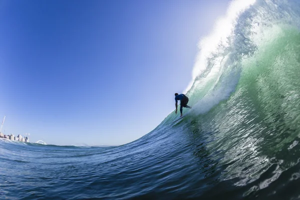 Surfista Surfista Onda Natação Ação — Fotografia de Stock